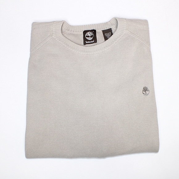 Timberland Light Gray Knit Grandpa Sweater 2XL - Picture 3 of 11
